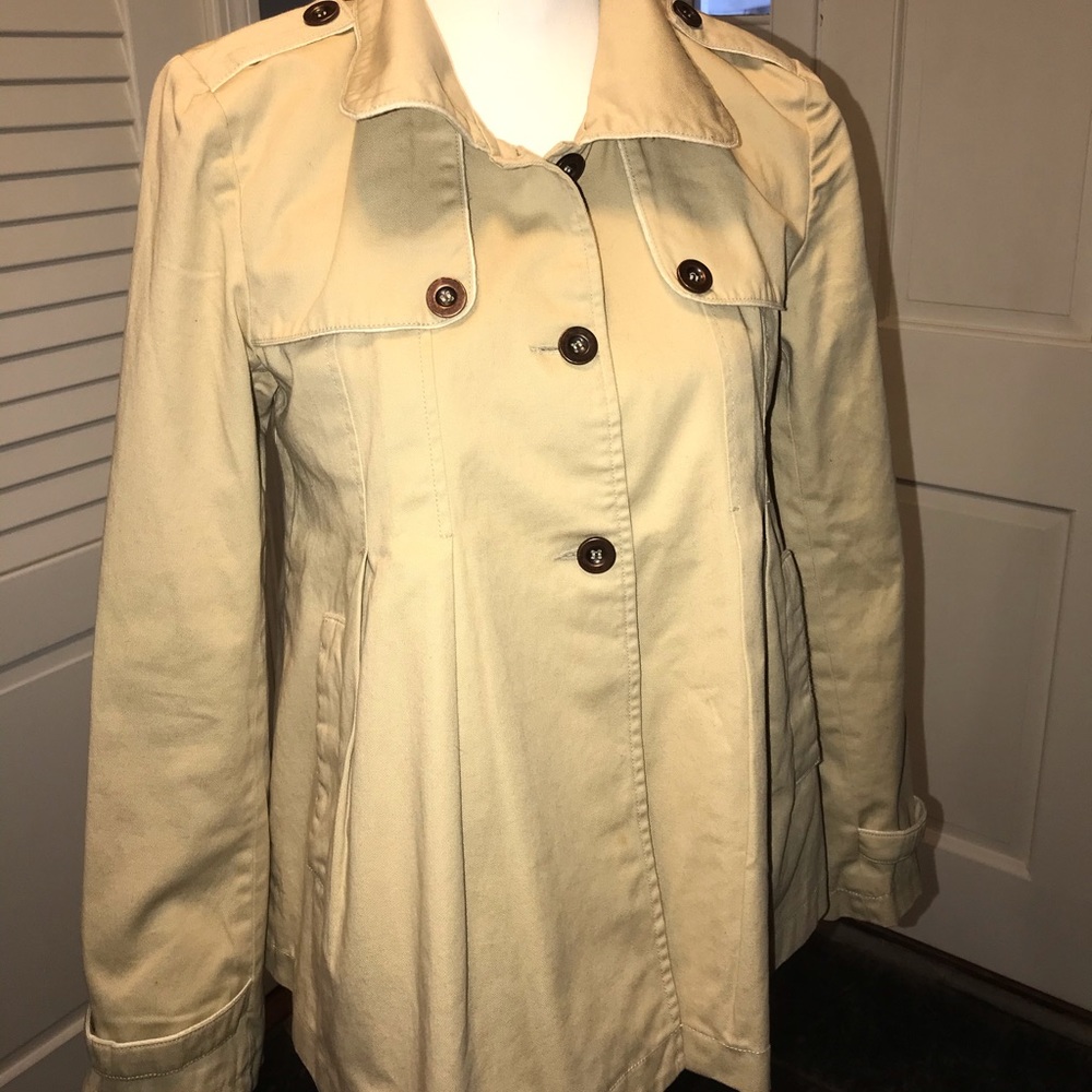 Tulle Tan A-line pea coat